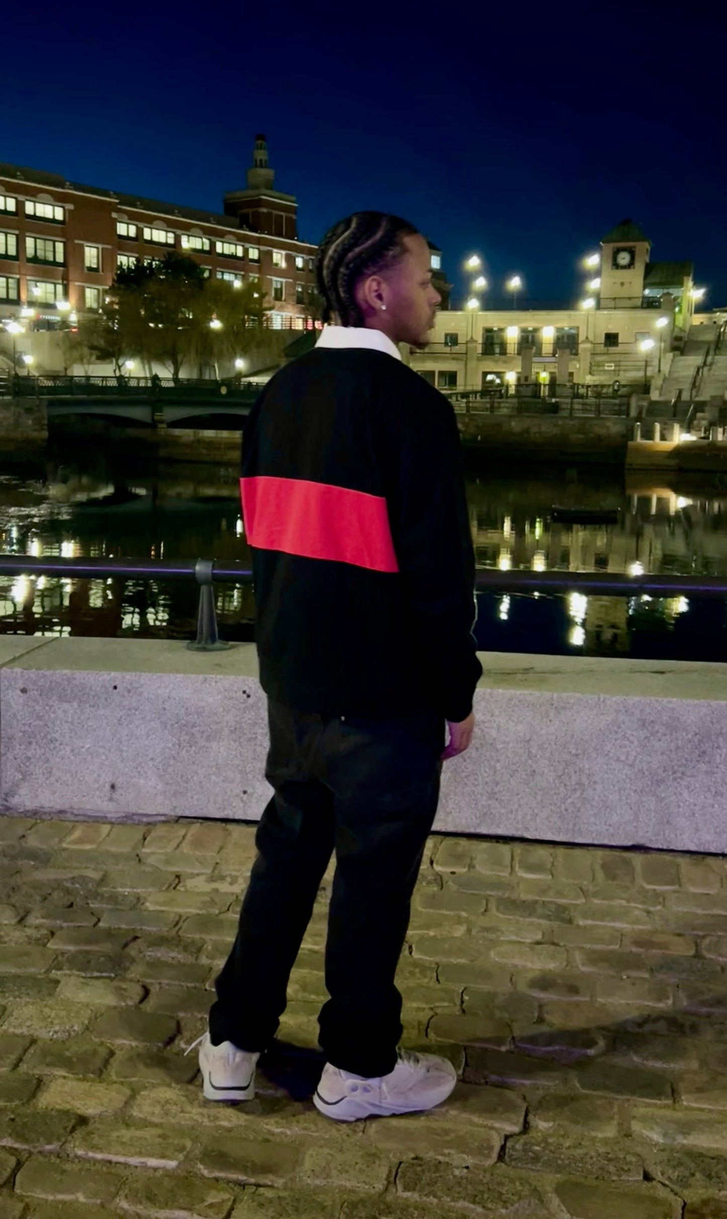 FOCIYE Long-Sleeve Polo Shirt