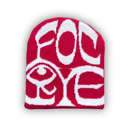 FOCIYE Beanie Red and White