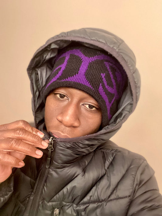 Fociye Beanie Purple and Black